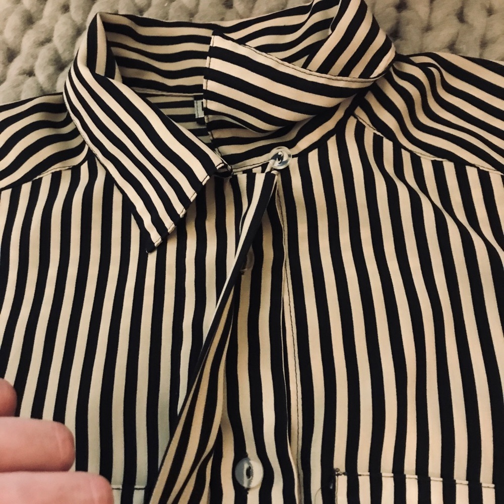 Black & Tan Striped Button Down